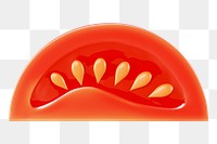 PNG 3D tomato slice, element illustration, transparent background