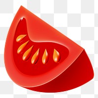 PNG 3D tomato slice, element illustration, transparent background