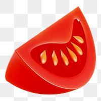 PNG 3D tomato slice, element illustration, transparent background