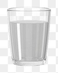 PNG 3D glass of water, element illustration, transparent background