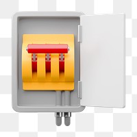 PNG 3D breaker box, element illustration, transparent background