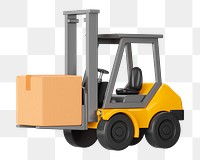 PNG 3D forklift truck, element illustration, transparent background