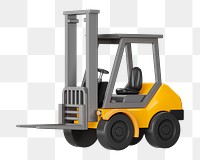 PNG 3D forklift truck, element illustration, transparent background