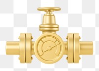 PNG 3D gold gauge, element illustration, transparent background