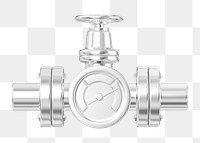 PNG 3D silver  gauge, element illustration, transparent background