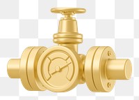 PNG 3D gold gauge, element illustration, transparent background