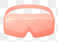 PNG 3D pink safety goggles, element illustration, transparent background