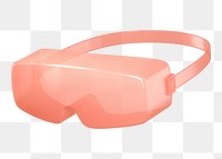 PNG 3D pink safety goggles, element illustration, transparent background