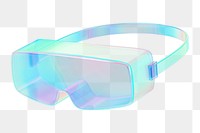 PNG 3D iridescent safety goggles, element illustration, transparent background