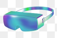 PNG 3D iridescent safety goggles, element illustration, transparent background