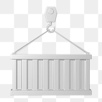 PNG 3D shipping container, element illustration, transparent background