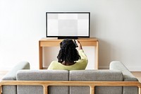 TV screen png mockup, transparent design