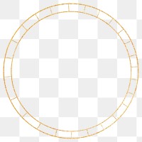 Png gold aesthetic circle frame, transparent background