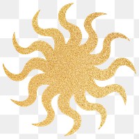 Png aesthetic golden sun, transparent background