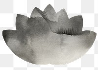 Png water lily black and white illustration, transparent background