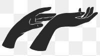 Png praying hands silhouette, transparent background