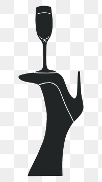 Png shoe and champagne silhouette, transparent background