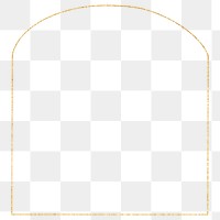 Png simple gold arch frame, transparent background