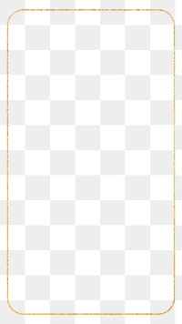 Png rectangle frame, golden line, transparent background