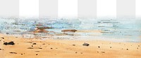 Beach border png watercolor collage element, transparent background. Remixed by rawpixel.