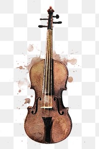 Watercolor cello png collage element, transparent background. Remixed by rawpixel.