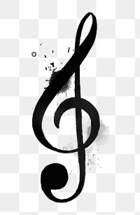 PNG watercolor treble music note, transparent background. Remixed by rawpixel.