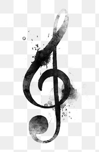 Treble clef png watercolor music note, transparent background. Remixed by rawpixel.