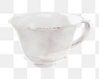 Teacup png watercolor collage element, transparent background. Remixed by rawpixel.
