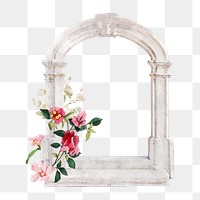 Arch window png watercolor collage element, transparent background. Remixed by rawpixel.