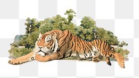 Tiger png watercolor, transparent background. Remixed by rawpixel.