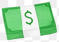 Money stack png illustration, transparent background