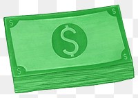 Money stack png illustration, transparent background