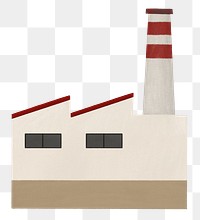 Factory building png, pollution illustration, transparent background