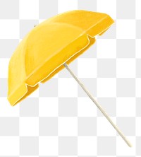 Yellow beach umbrella png, transparent background