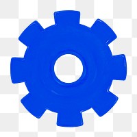 Blue cogwheel png, business graphic, transparent background