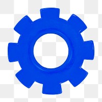 Blue cogwheel png, business graphic, transparent background