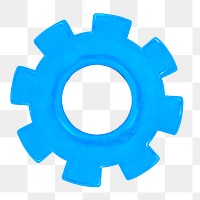 Blue cogwheel png, business graphic, transparent background