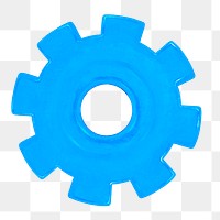 Blue cogwheel png, business graphic, transparent background