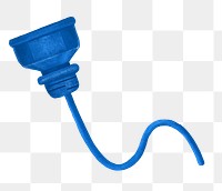 Blue plug cord png, transparent background