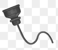 Black plug cord png, transparent background