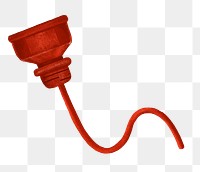 Red plug cord png, transparent background