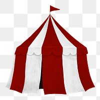 Red circus tent png, transparent background