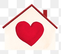 Home with heart  png sticker, transparent background