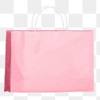 Pink shopping bag png sticker, transparent background