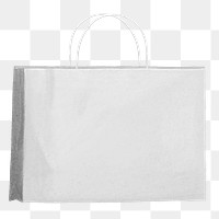 White shopping bag png sticker, transparent background