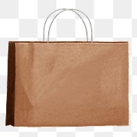 Paper shopping bag png sticker, transparent background