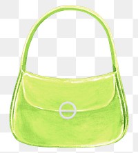 Green hobo bag png, women's accessory illustration, transparent background