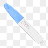 Negative pregnancy test png, women's health illustration, transparent background