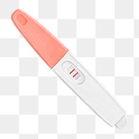 Positive pregnancy png test, women's health illustration, transparent background