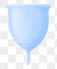 Blue menstrual cup png, women's health illustration, transparent background